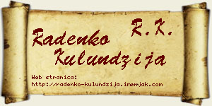 Radenko Kulundžija vizit kartica